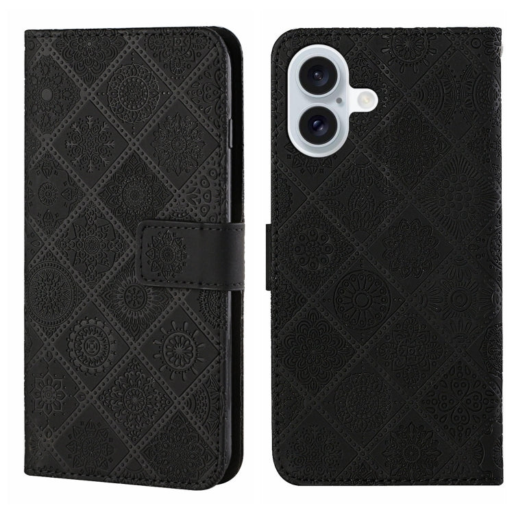 Ethnic Style Embossed Pattern Leather Phone Case, For iPhone 16e, For iPhone 16 Pro Max����������...