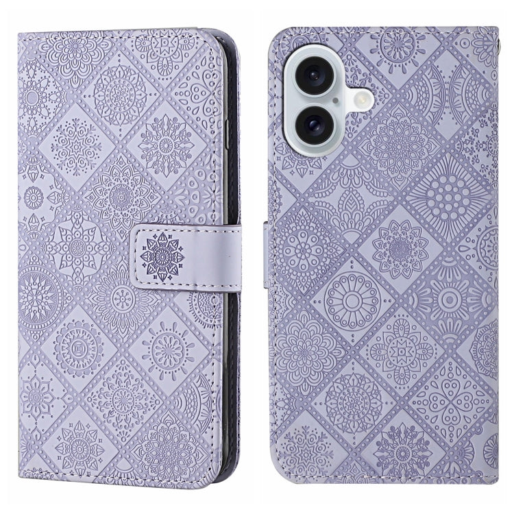 Ethnic Style Embossed Pattern Leather Phone Case, For iPhone 16e, For iPhone 16 Pro Max����������...