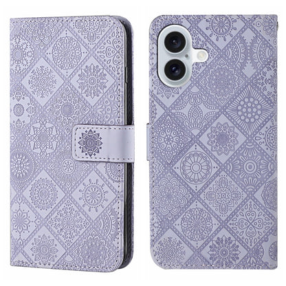 Ethnic Style Embossed Pattern Leather Phone Case, For iPhone 16e, For iPhone 16 Pro Max����������...