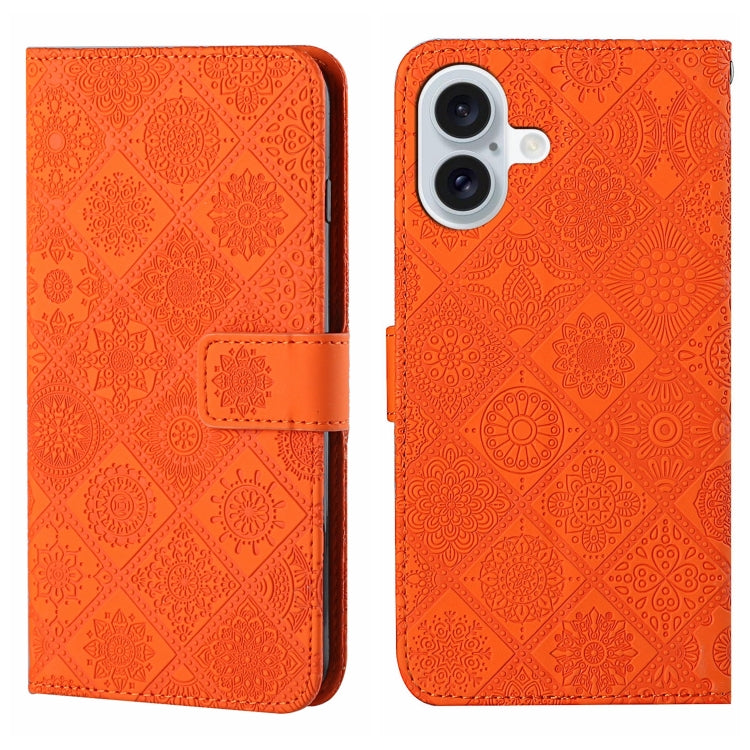 Ethnic Style Embossed Pattern Leather Phone Case, For iPhone 16e, For iPhone 16 Pro Max����������...