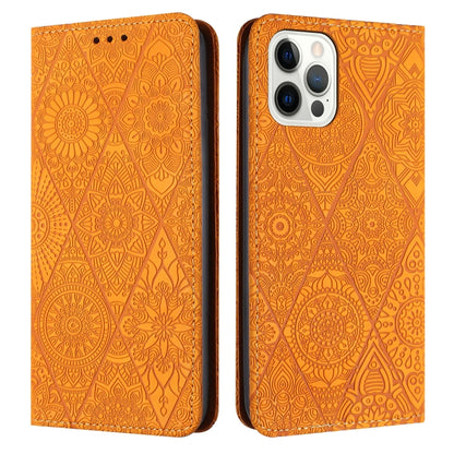Ethnic Embossed Adsorption Leather Phone Case, For iPhone 16e, For iPhone 16 Pro Max�������������...