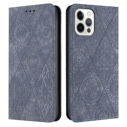 Ethnic Embossed Adsorption Leather Phone Case, For iPhone 16e, For iPhone 16 Pro Max�������������...