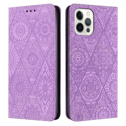 Ethnic Embossed Adsorption Leather Phone Case, For iPhone 16e, For iPhone 16 Pro Max�������������...