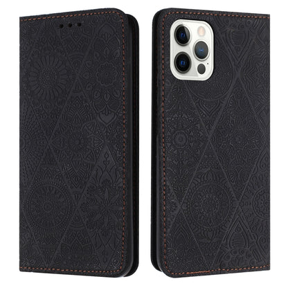 Ethnic Embossed Adsorption Leather Phone Case, For iPhone 16e, For iPhone 16 Pro Max�������������...