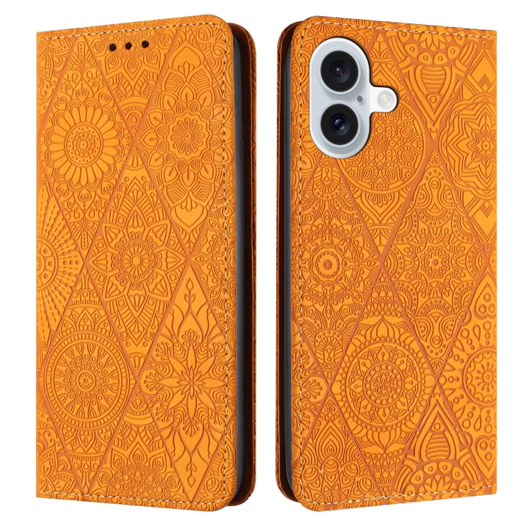 Ethnic Embossed Adsorption Leather Phone Case, For iPhone 16e, For iPhone 16 Pro Max�������������...