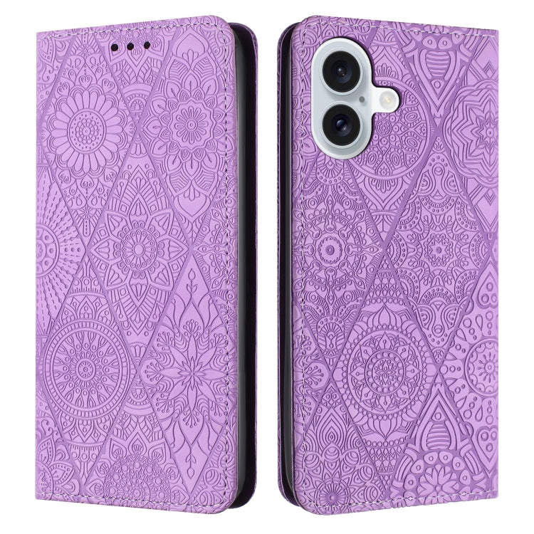 Ethnic Embossed Adsorption Leather Phone Case, For iPhone 16e, For iPhone 16 Pro Max�������������...