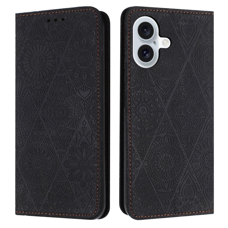 Ethnic Embossed Adsorption Leather Phone Case, For iPhone 16e, For iPhone 16 Pro Max�������������...