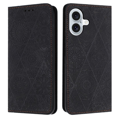 Ethnic Embossed Adsorption Leather Phone Case, For iPhone 16e, For iPhone 16 Pro Max�������������...