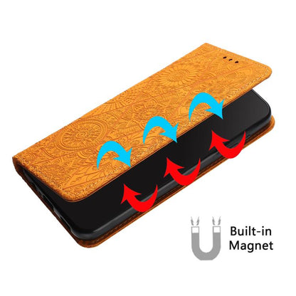 Ethnic Embossed Adsorption Leather Phone Case, For iPhone 16e, For iPhone 16 Pro Max�������������...