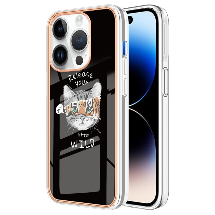 Electroplating Marble Dual-side IMD Phone Case, For iPhone 16 Pro Max, For iPhone 16 Pro���������...