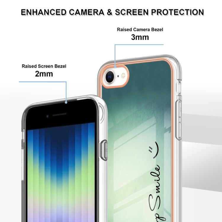 Electroplating Marble Dual-side IMD Phone Case, For iPhone SE 2022 / SE 2020 / 8 / 7�������������...
