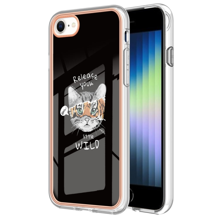 Electroplating Marble Dual-side IMD Phone Case, For iPhone SE 2022 / SE 2020 / 8 / 7�������������...
