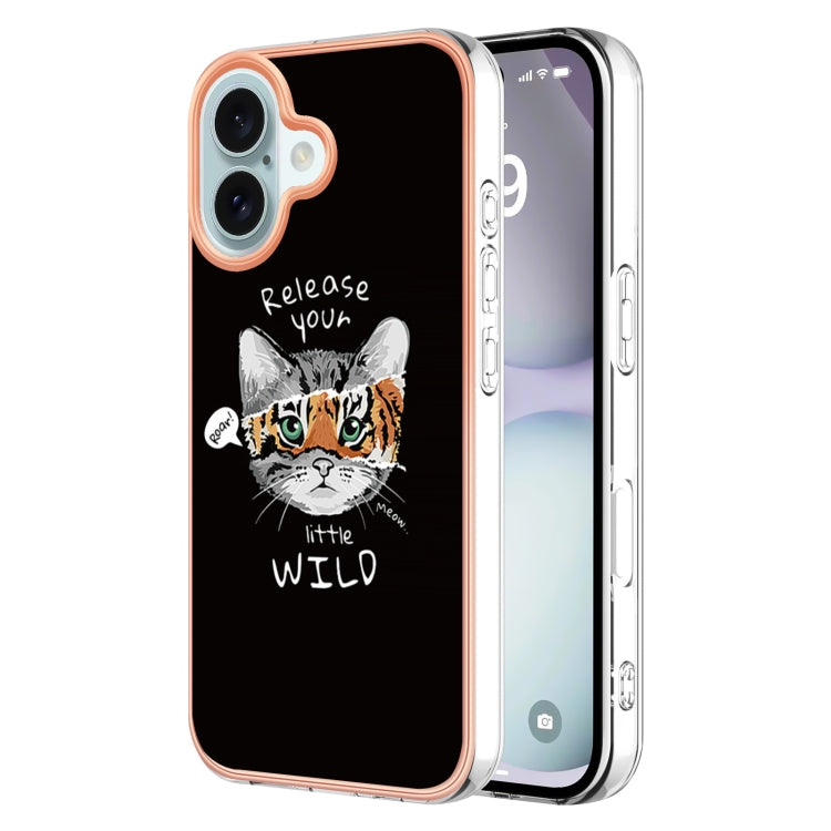 Electroplating Marble Dual-side IMD Phone Case, For iPhone 16 Pro Max, For iPhone 16 Pro���������...