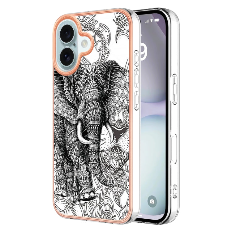 Electroplating Marble Dual-side IMD Phone Case, For iPhone 16 Pro Max, For iPhone 16 Pro���������...