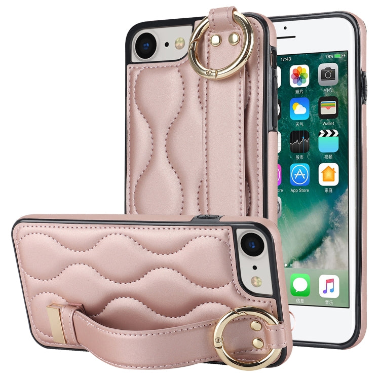 Non-slip Full Coverage Ring PU Phone Case with Wristband, For iPhone 12 Pro / 12�����������������...