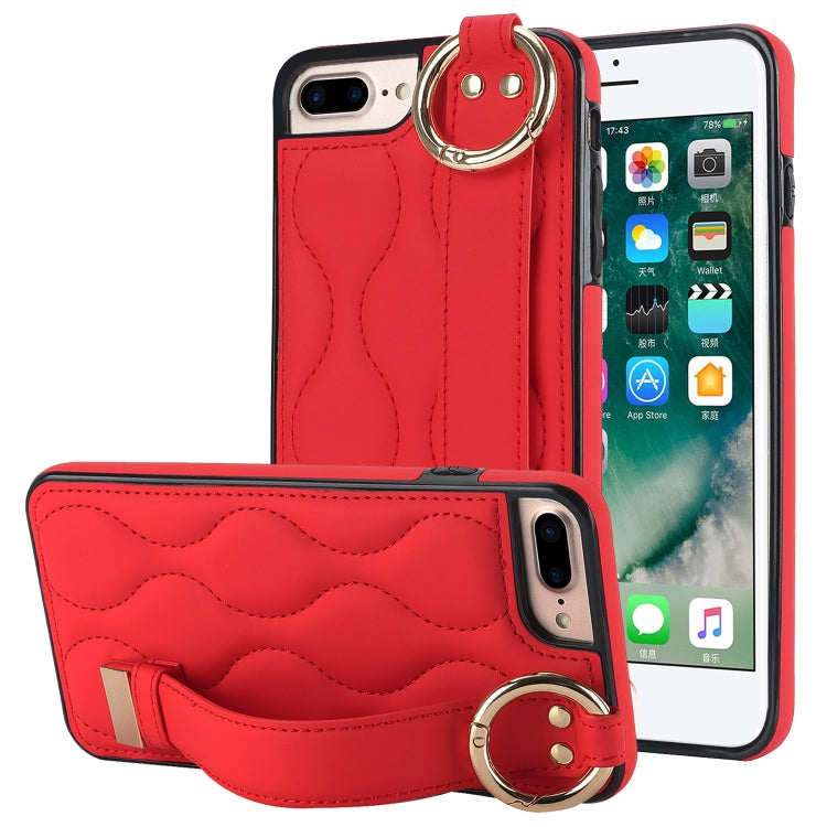 Non-slip Full Coverage Ring PU Phone Case with Wristband, For iPhone 12 Pro / 12�����������������...