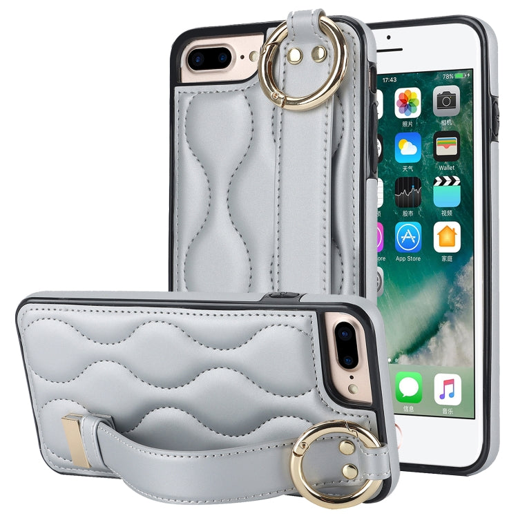 Non-slip Full Coverage Ring PU Phone Case with Wristband, For iPhone 12 Pro / 12�����������������...
