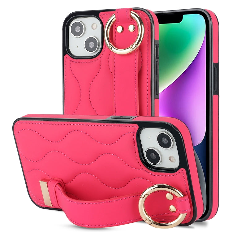 Non-slip Full Coverage Ring PU Phone Case with Wristband, For iPhone 16 Pro Max, For iPhone 16 Pr...
