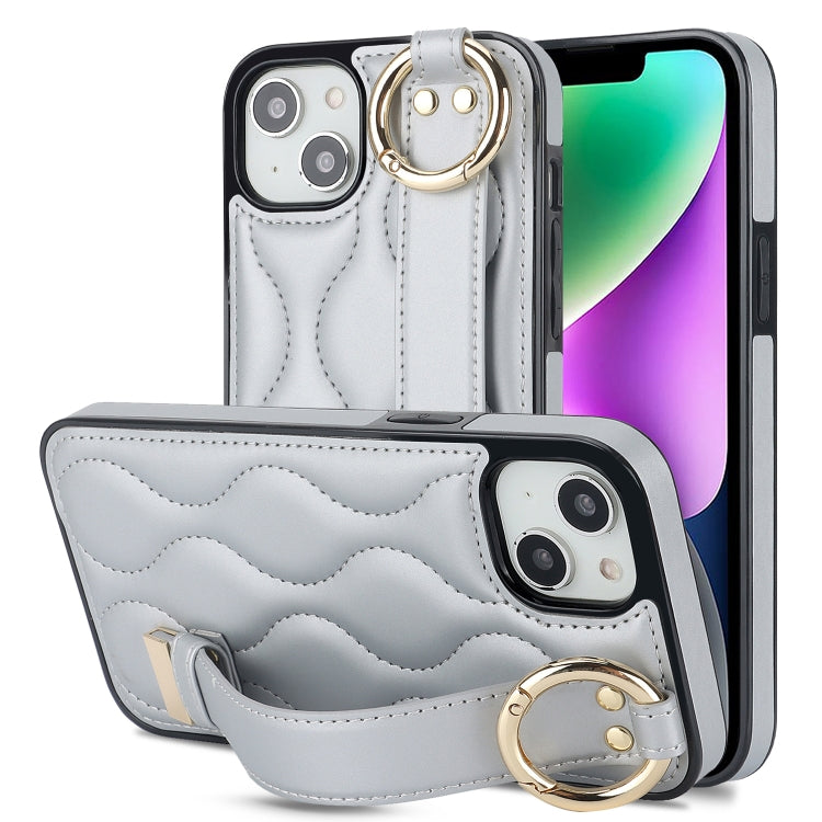Non-slip Full Coverage Ring PU Phone Case with Wristband, For iPhone 16 Pro Max, For iPhone 16 Pr...
