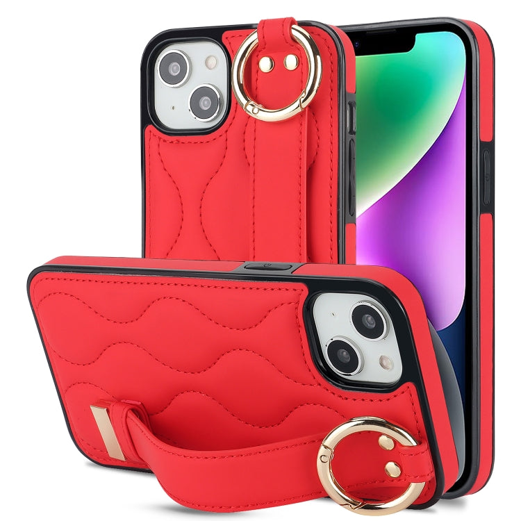 Non-slip Full Coverage Ring PU Phone Case with Wristband, For iPhone 16 Pro Max, For iPhone 16 Pr...