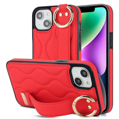Non-slip Full Coverage Ring PU Phone Case with Wristband, For iPhone 16 Pro Max, For iPhone 16 Pr...