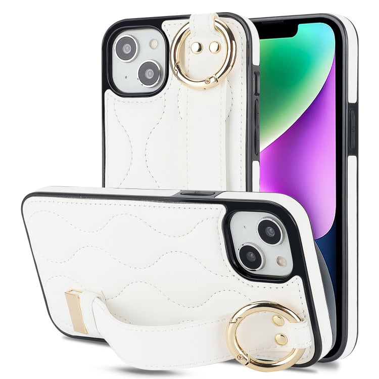 Non-slip Full Coverage Ring PU Phone Case with Wristband, For iPhone 16 Pro Max, For iPhone 16 Pr...