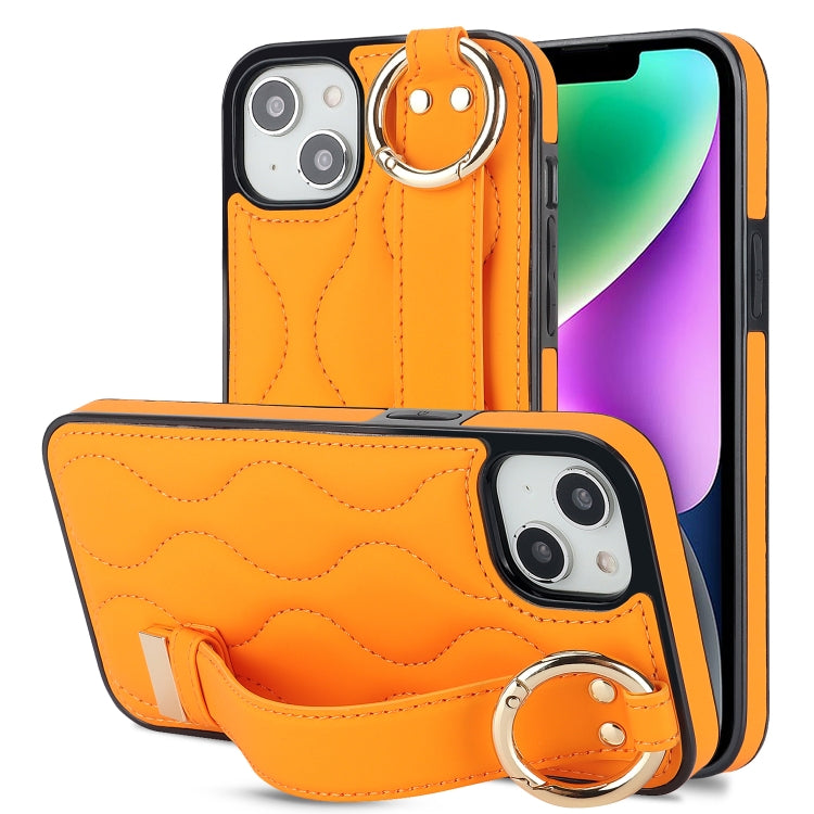 Non-slip Full Coverage Ring PU Phone Case with Wristband, For iPhone 16 Pro Max, For iPhone 16 Pr...