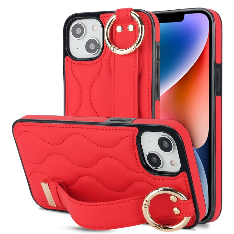 Non-slip Full Coverage Ring PU Phone Case with Wristband, For iPhone 16 Pro Max, For iPhone 16 Pr...
