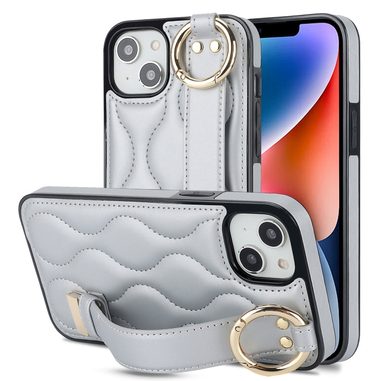 Non-slip Full Coverage Ring PU Phone Case with Wristband, For iPhone 16 Pro Max, For iPhone 16 Pr...
