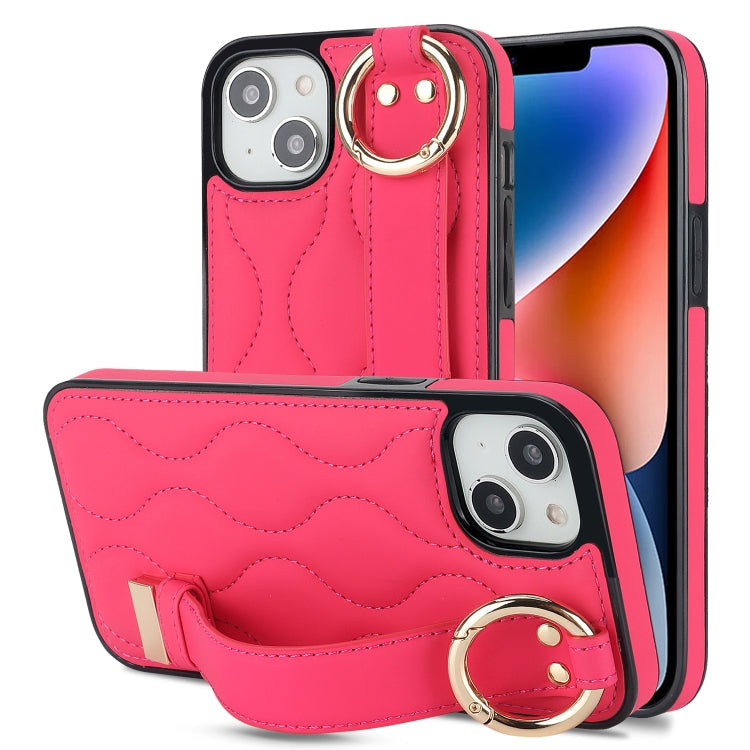Non-slip Full Coverage Ring PU Phone Case with Wristband, For iPhone 16 Pro Max, For iPhone 16 Pr...