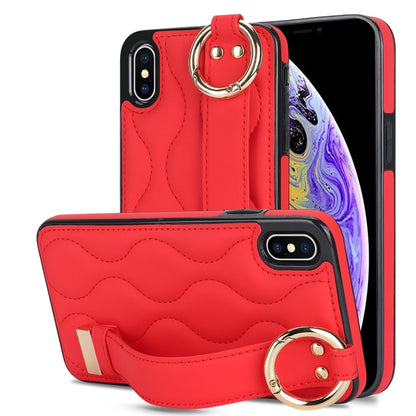 Non-slip Full Coverage Ring PU Phone Case with Wristband, For iPhone 12 Pro / 12�����������������...