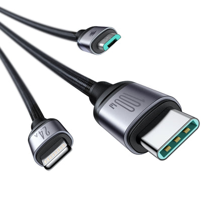 JOYROOM A21 100W USB to 8 Pin+Type-C+Micro USB 3 in 1 Charging Cable, Length: 1.2m���������������...