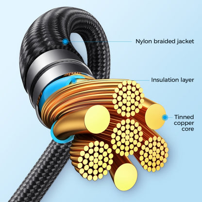 JOYROOM A21 100W USB to 8 Pin+Type-C+Micro USB 3 in 1 Charging Cable, Length: 1.2m���������������...