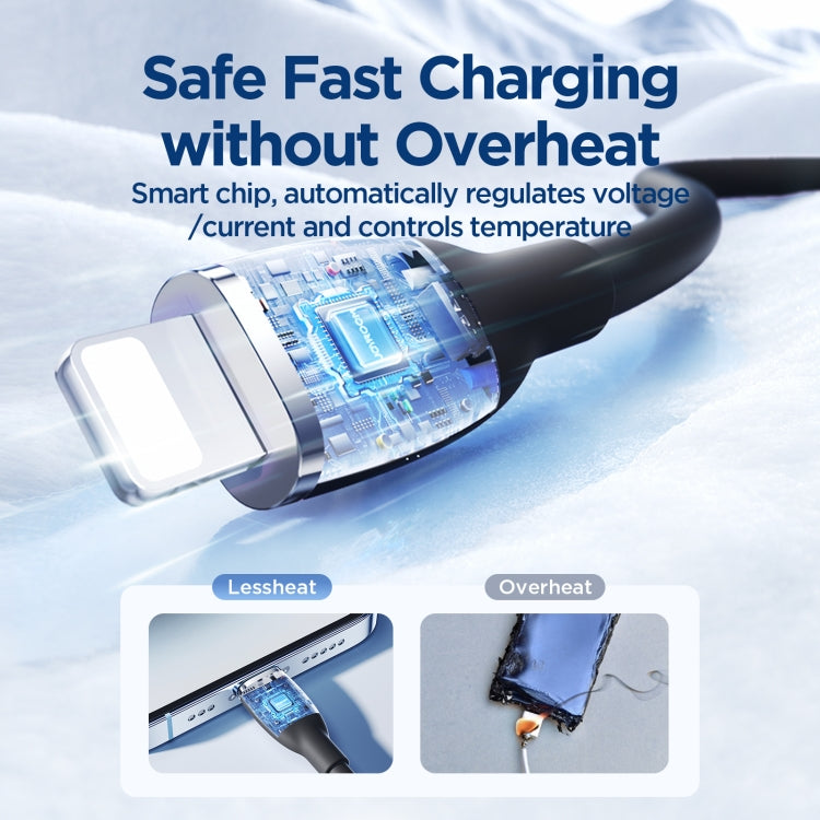 JOYROOM SA29-CL3 30W USB-C/Type-C to 8 Pin Liquid Silicone Fast Charging Data Cable, Length: 1.2m...
