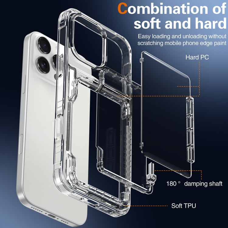 Crystal Clear Flip Card Slot Phone Case, For iPhone 16 Pro Max, For iPhone 16 Pro����������������...