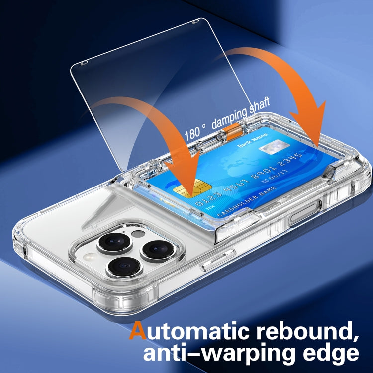 Crystal Clear Flip Card Slot Phone Case, For iPhone 16 Pro Max, For iPhone 16 Pro����������������...