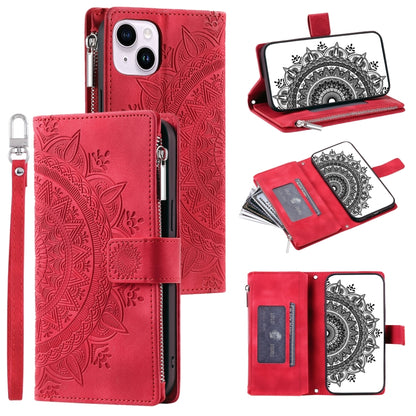 Multi-Card Totem Zipper Leather Phone Case