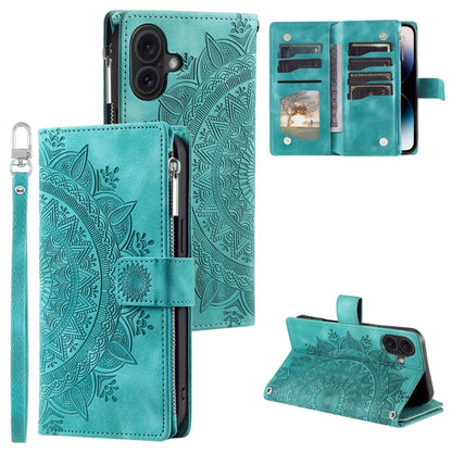 Multi-Card Totem Zipper Leather Phone Case