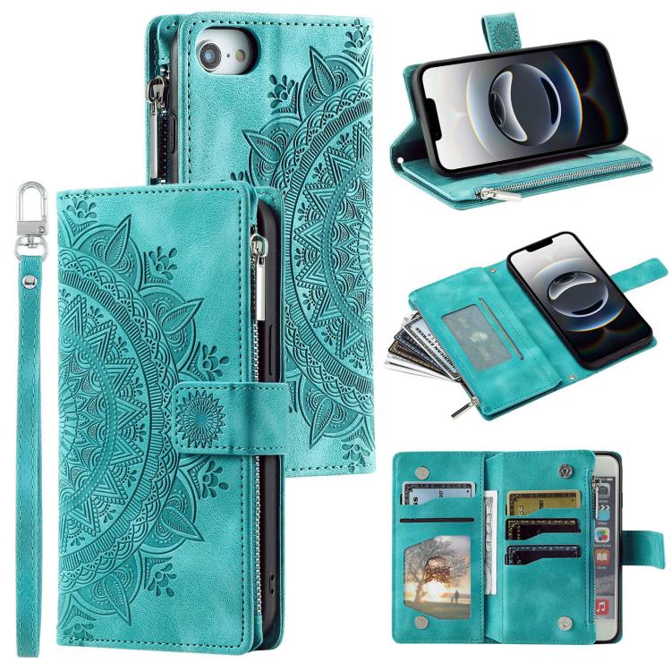 Multi-Card Totem Zipper Leather Phone Case