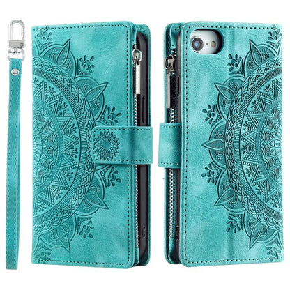 Multi-Card Totem Zipper Leather Phone Case