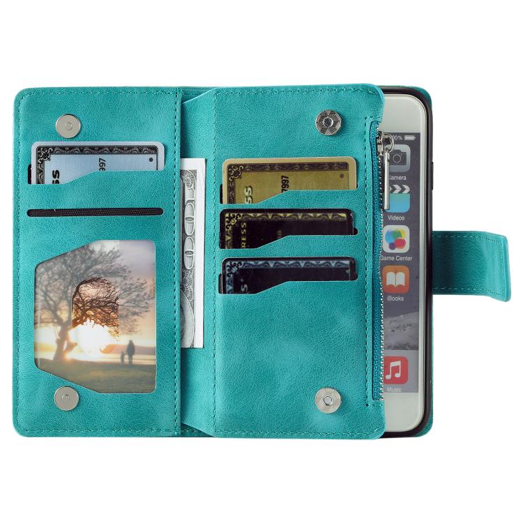Multi-Card Totem Zipper Leather Phone Case