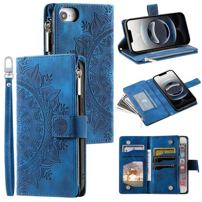 Multi-Card Totem Zipper Leather Phone Case