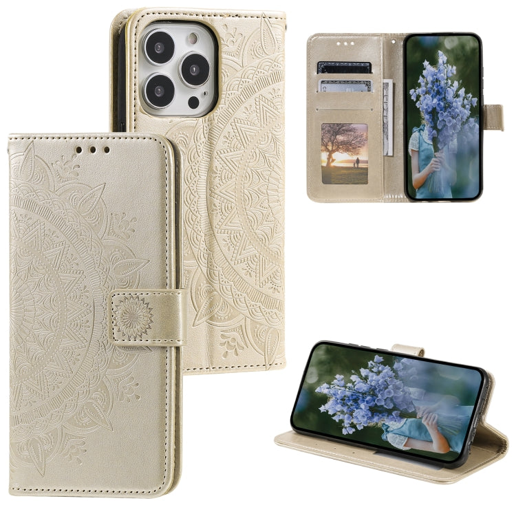 Totem Flower Embossed Leather Phone Case, For iPhone 16 Pro Max, For iPhone 16 Pro���������������...