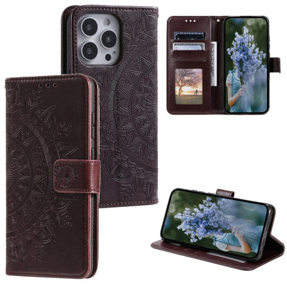 Totem Flower Embossed Leather Phone Case, For iPhone 16 Pro Max, For iPhone 16 Pro���������������...
