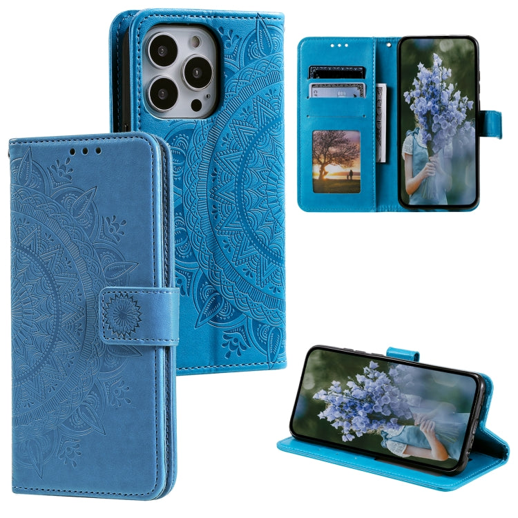 Totem Flower Embossed Leather Phone Case, For iPhone 16 Pro Max, For iPhone 16 Pro���������������...