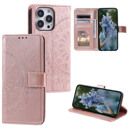Totem Flower Embossed Leather Phone Case, For iPhone 16 Pro Max, For iPhone 16 Pro���������������...