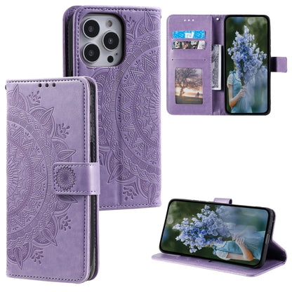 Totem Flower Embossed Leather Phone Case, For iPhone 16 Pro Max, For iPhone 16 Pro���������������...