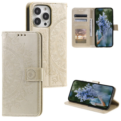 Totem Flower Embossed Leather Phone Case, For iPhone 16 Pro Max, For iPhone 16 Pro���������������...
