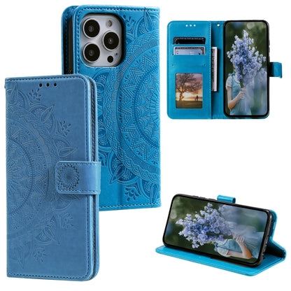 Totem Flower Embossed Leather Phone Case, For iPhone 16 Pro Max, For iPhone 16 Pro���������������...