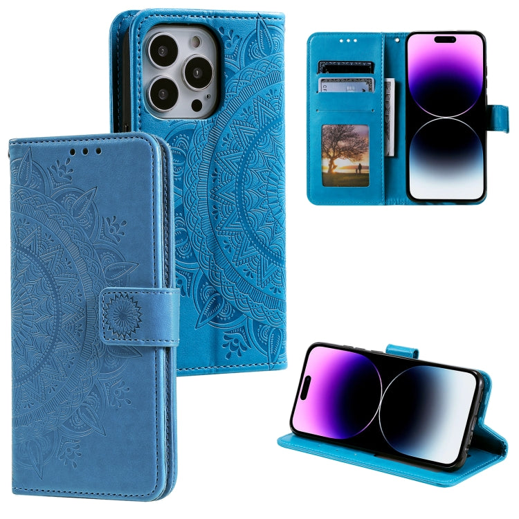 Totem Flower Embossed Leather Phone Case, For iPhone 16 Pro Max, For iPhone 16 Pro���������������...